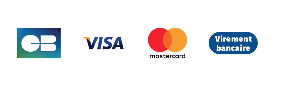 Moyens de paiement acceptés : CB, Visa, Mastercard, Virement bancaire