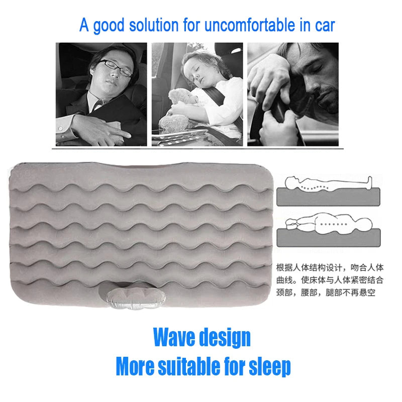 Matelas gonflable de voyage universel pour siège arrière – Canapé multifonction, oreiller, tapis de camping extérieur et coussin