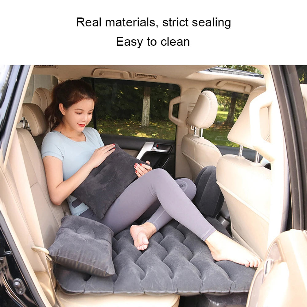 Matelas gonflable de voyage universel pour siège arrière – Canapé multifonction, oreiller, tapis de camping extérieur et coussin