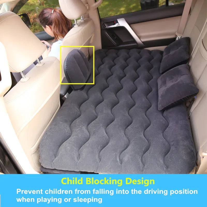 Matelas gonflable de voyage universel pour siège arrière – Canapé multifonction, oreiller, tapis de camping extérieur et coussin