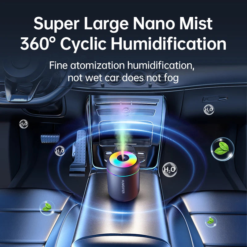 Mini Humidificateur d'Air 180ML USB – Diffuseur d'Arômes & Huiles Essentielles, Purificateur Ultrasonique pour Voiture, Maison & Chambre