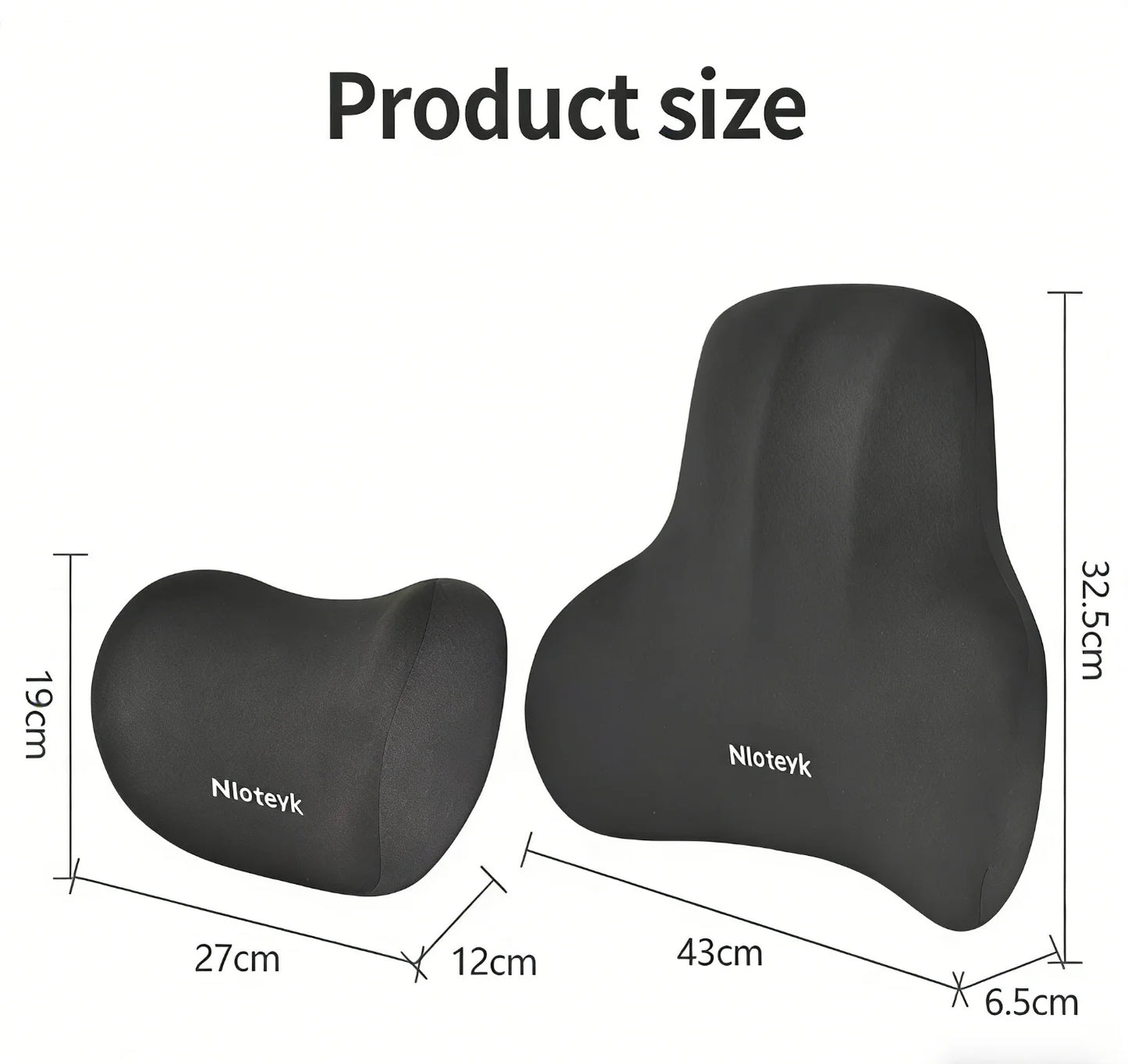 Coussin Cervical Voiture en Mousse à Mémoire de Forme – Support Lombaire Universel, Oreiller Nuque & Appui-Tête, Accessoires Siège Auto