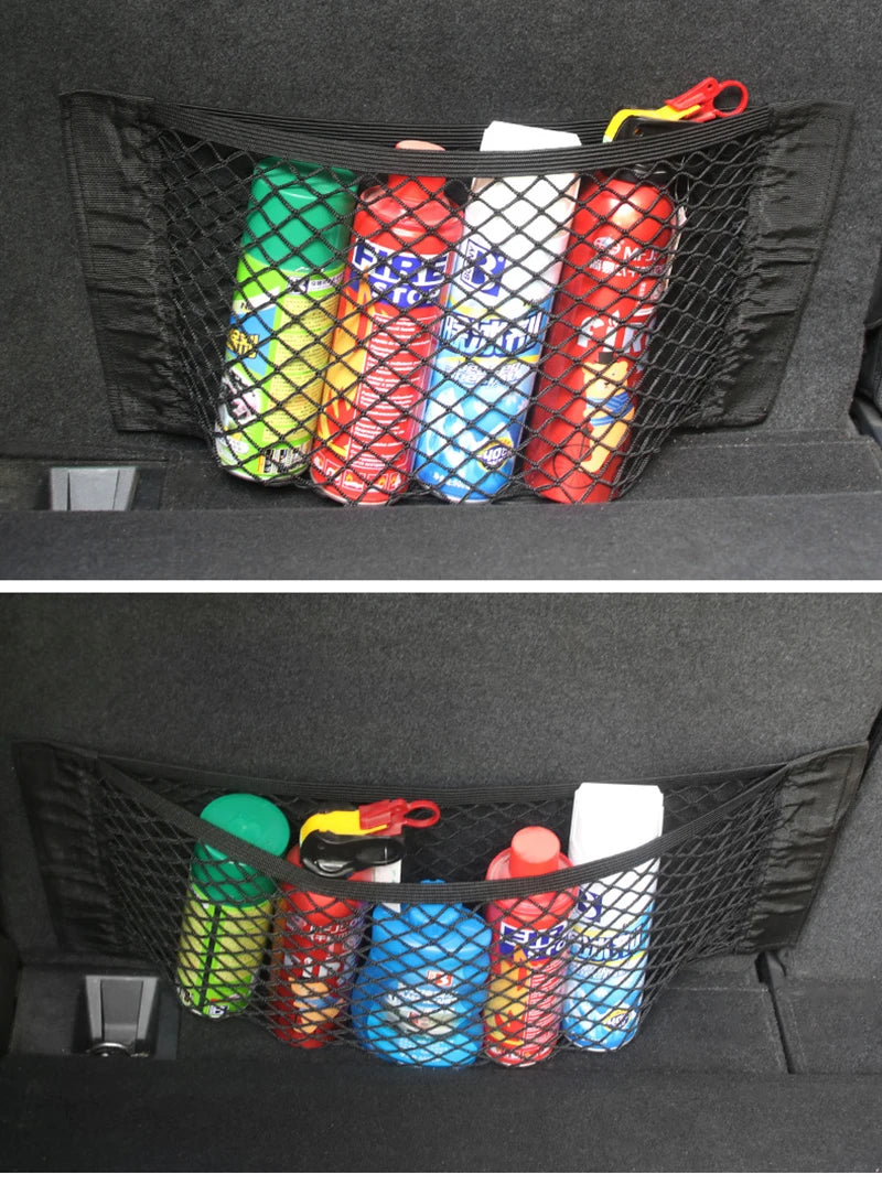 Filet de Rangement Coffre Voiture – Poche Élastique Universelle avec Scratch Adhésif