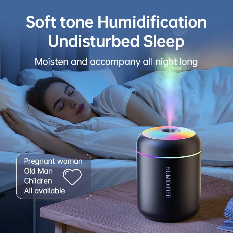 Mini Humidificateur d'Air 180ML USB – Diffuseur d'Arômes & Huiles Essentielles, Purificateur Ultrasonique pour Voiture, Maison & Chambre