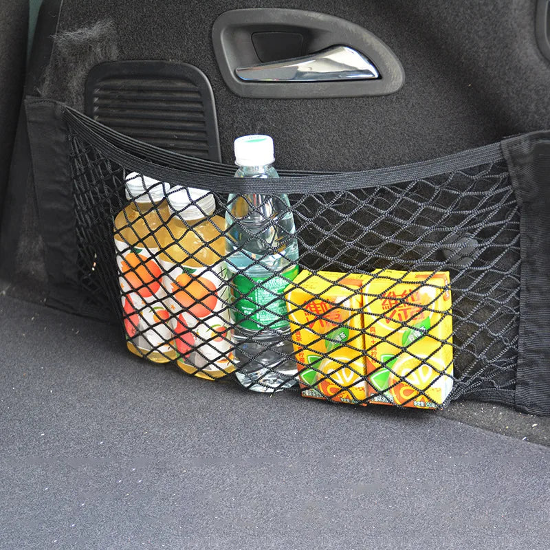 Filet de Rangement Coffre Voiture – Poche Élastique Universelle avec Scratch Adhésif