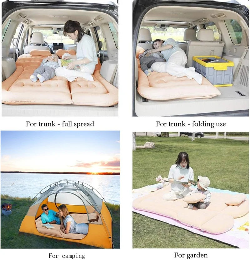 Matelas gonflable de voyage universel pour siège arrière – Canapé multifonction, oreiller, tapis de camping extérieur et coussin