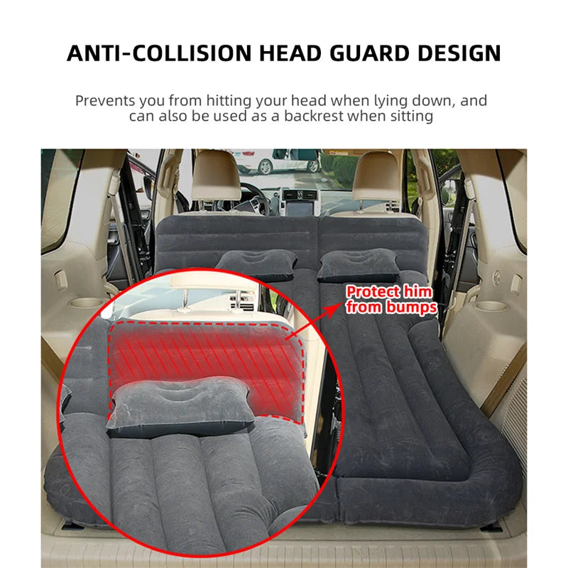 Matelas gonflable de voyage universel pour siège arrière – Canapé multifonction, oreiller, tapis de camping extérieur et coussin