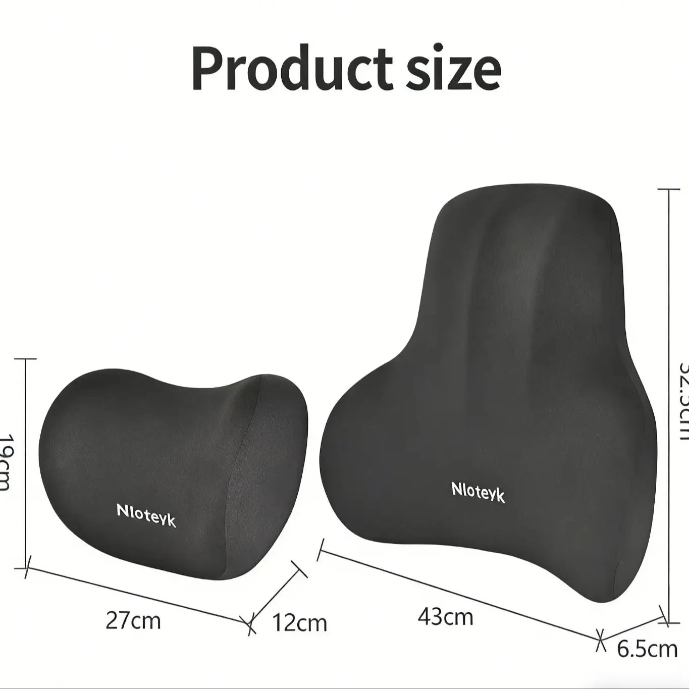 Coussin Cervical Voiture en Mousse à Mémoire de Forme – Support Lombaire Universel, Oreiller Nuque & Appui-Tête, Accessoires Siège Auto