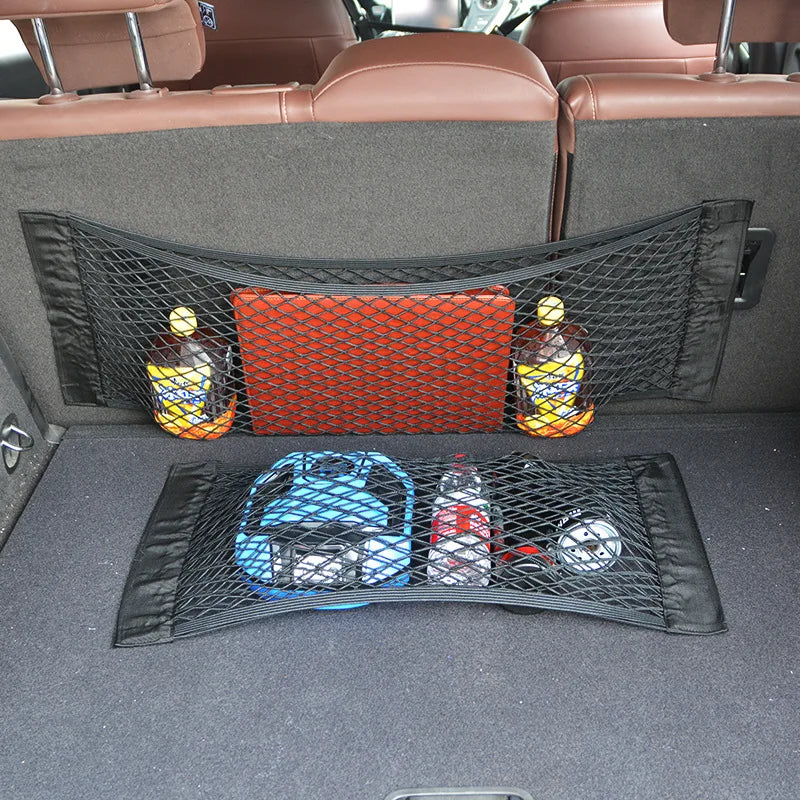Filet de Rangement Coffre Voiture – Poche Élastique Universelle avec Scratch Adhésif