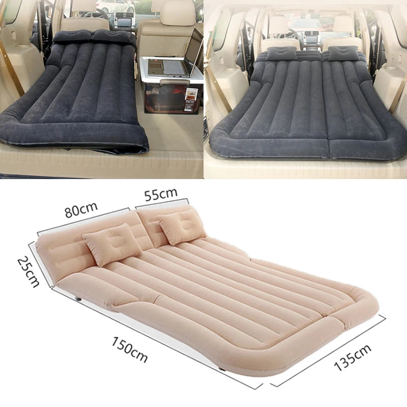 Matelas gonflable de voyage universel pour siège arrière – Canapé multifonction, oreiller, tapis de camping extérieur et coussin