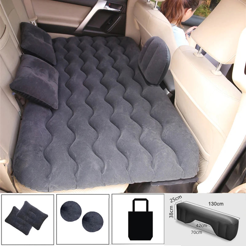 Matelas gonflable de voyage universel pour siège arrière – Canapé multifonction, oreiller, tapis de camping extérieur et coussin