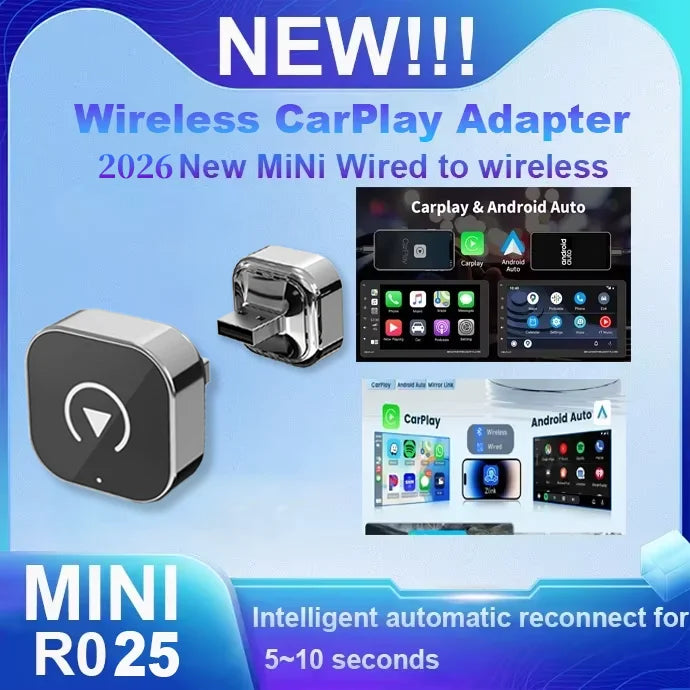 Adaptateur CarPlay & Android Auto Sans Fil – Plug & Play Universel