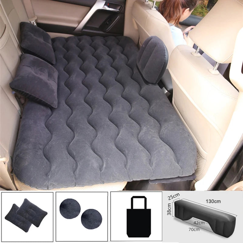 Matelas gonflable de voyage universel pour siège arrière – Canapé multifonction, oreiller, tapis de camping extérieur et coussin