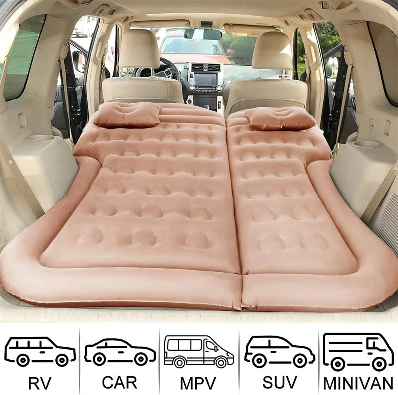 Matelas gonflable de voyage universel pour siège arrière – Canapé multifonction, oreiller, tapis de camping extérieur et coussin
