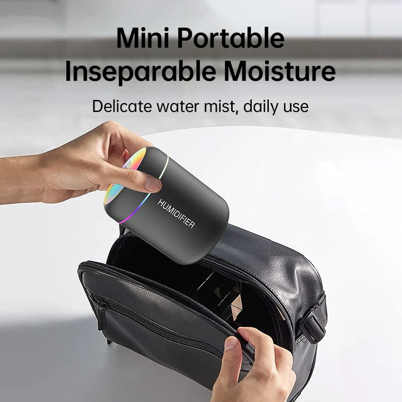 Mini Humidificateur d'Air 180ML USB – Diffuseur d'Arômes & Huiles Essentielles, Purificateur Ultrasonique pour Voiture, Maison & Chambre