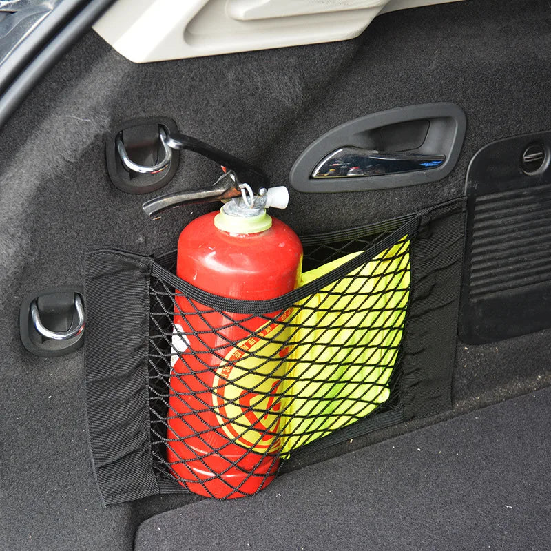 Filet de Rangement Coffre Voiture – Poche Élastique Universelle avec Scratch Adhésif
