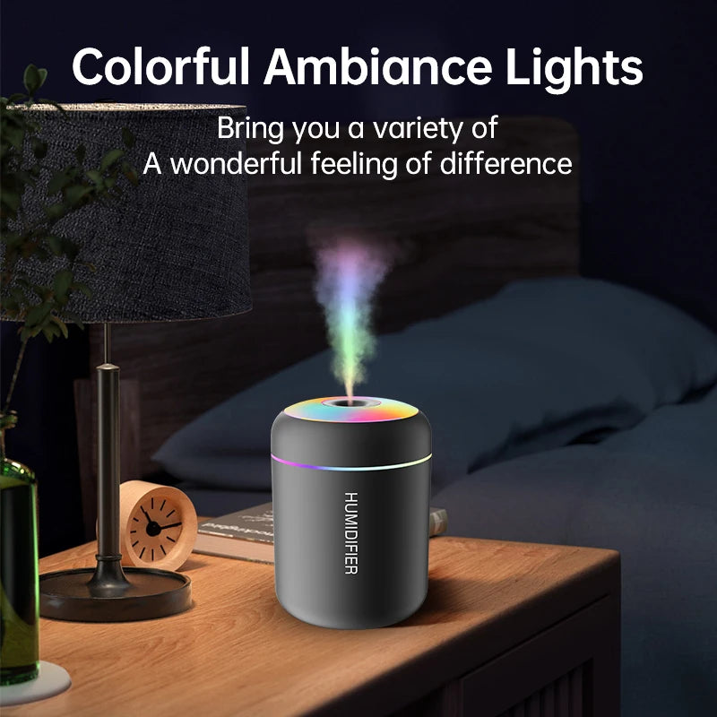 Mini Humidificateur d'Air 180ML USB – Diffuseur d'Arômes & Huiles Essentielles, Purificateur Ultrasonique pour Voiture, Maison & Chambre