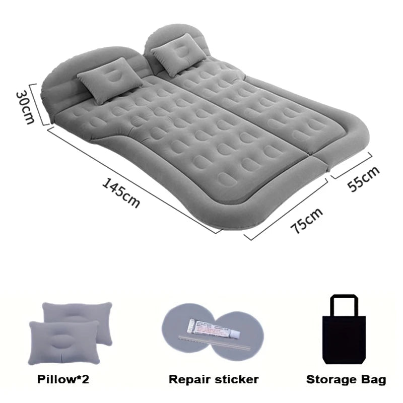 Matelas gonflable de voyage universel pour siège arrière – Canapé multifonction, oreiller, tapis de camping extérieur et coussin